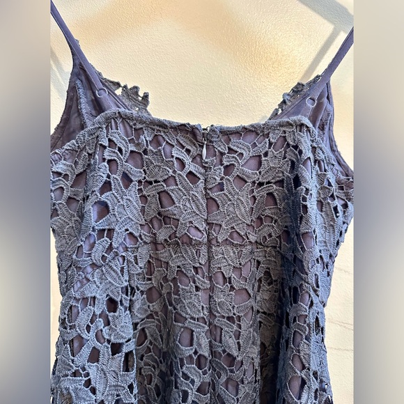 Astr Navy Blue Lace Midi Dress - Picture 9 of 11